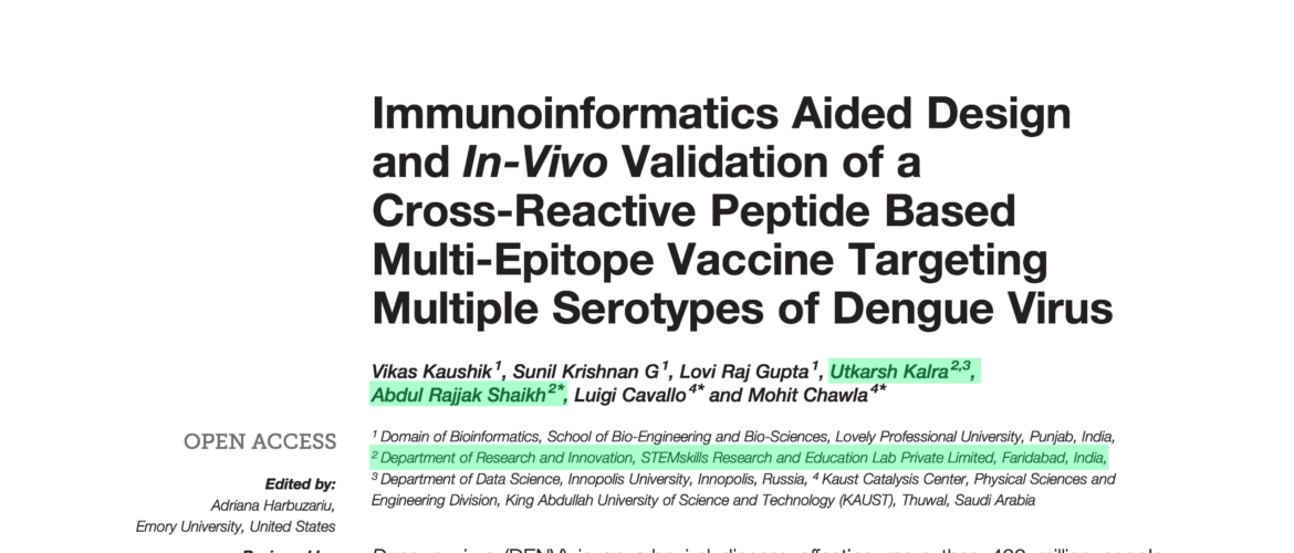 Immunoinformatics Aided Design | Peptide Based Multi-Epitope Vaccine of Dengue Virus | Research Paper by Stemskills Lab