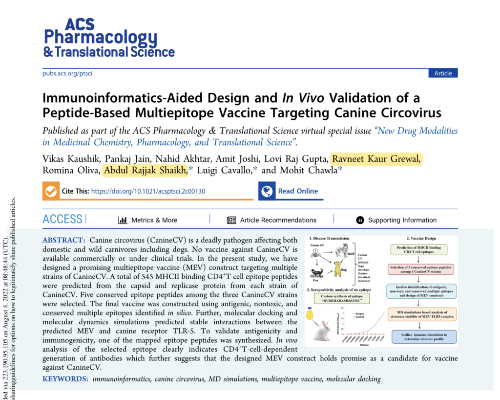 Immunoinformatics-Aided Design and In Vivo Validation of a Peptide-Based Multiepitope Vaccine Targeting Canine Circovirus