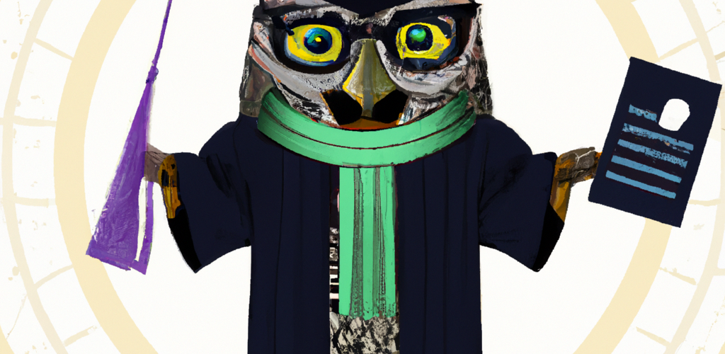 DALL·E 2022-12-10 02.01.06 - Bioinformatics Ph.d. Degree receiving owl