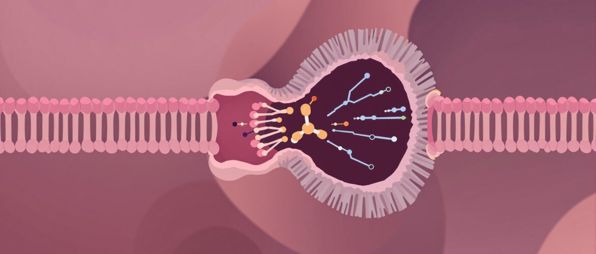 a ligand molecule fitting into a receptor protein pocket, molecular docking concept