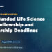 Fully Funded Life Science PhD, Fellowship and Scholarship Deadlines: August 2026 Onwards